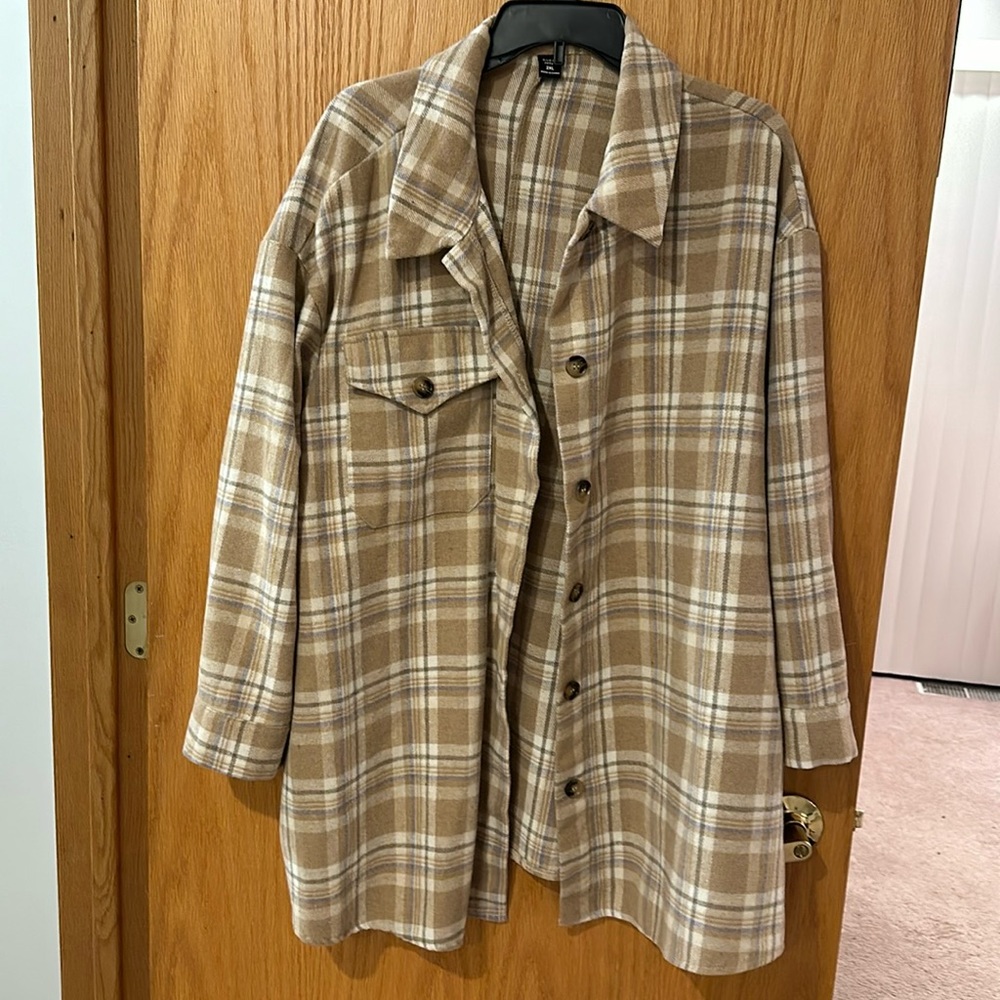 Plaid flannel shacket